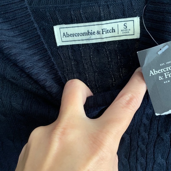 NWT Abercrombie & Fitch Navy Blue Sweater Dress S - Picture 2 of 4